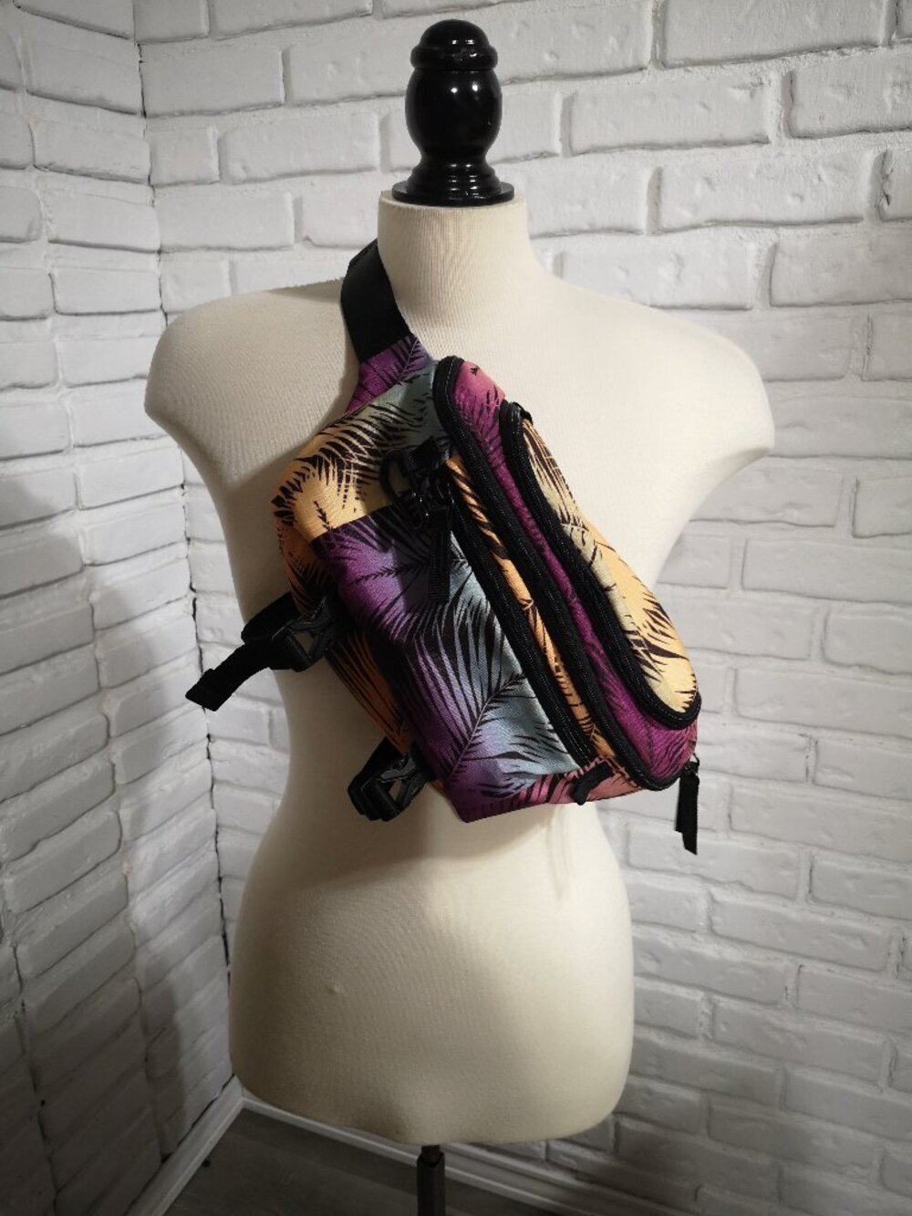 Ikea Kaseberga Belt Bag w/ Vibrant Palm Leaf Pattern in Multi Colors Limited Ed.